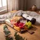 Tábua Queijos e Frios e Aperitivos com Suco de Uva