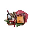 Cesta de Natal com Vinho, Panetone e Tábua de Queijos 