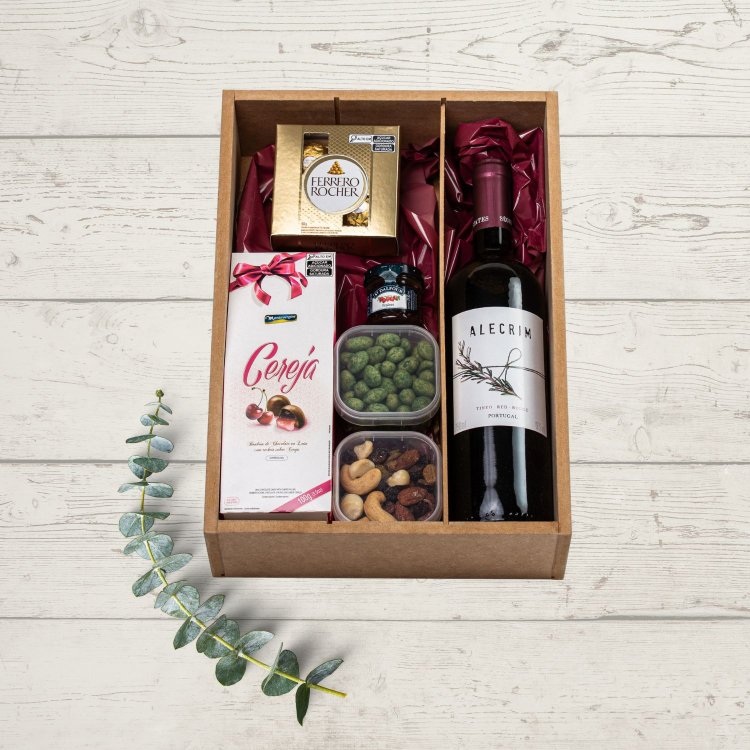Kit Vinho Alecrim com Chocolates e Petiscos