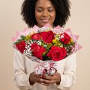 Buquê com 12 Rosas Importadas