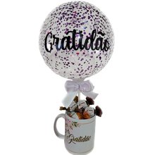 Caneca de bombons e Balão Gratidão
