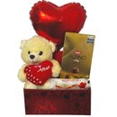 Cesta Amorosa com Urso e Chocolate 