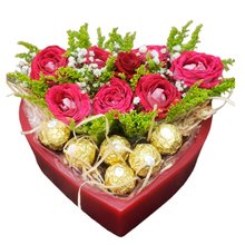 Cesta Florida Ferrero Rocher e Rosas