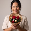 Mini Buquê Com Rosas e Ferrero Rocher
