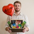 Cesta de Cerveja com Balão Personalizado