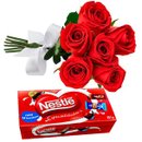 Buquê Rosas Vermelhas com Chocolates Nestlé