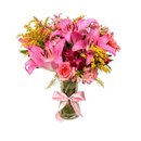 Mix de Flores no Vaso de Vidro 