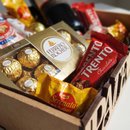 Cesta Presente Pai T e Amo com Vinho Snacks Chocolates