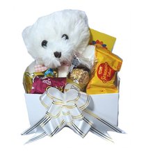 Cesta Presente Mulher, Ursinho, Bombons, Chocolates