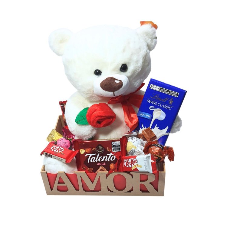 Cesta Namorados Com Urso Lindt