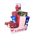 Cesta Premium Namorados Rosa Iluminada Chocolates