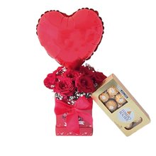 Kit Love Rosas Vermelhas e Ferreiro Rocher
