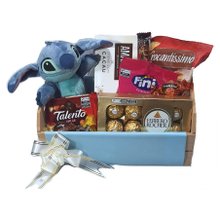Cesta Divertida Stitch Pelúcia Original Chocolates