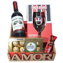 Cesta Vinho, Taça, Ferrero e Amor pelo Tricolor