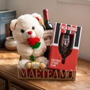 Cesta Mãe Te Amo com Taça São Paulo e Urso com Flor