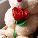 Cesta Mãe Te Amo com Taça Flamengo e Urso com Flor