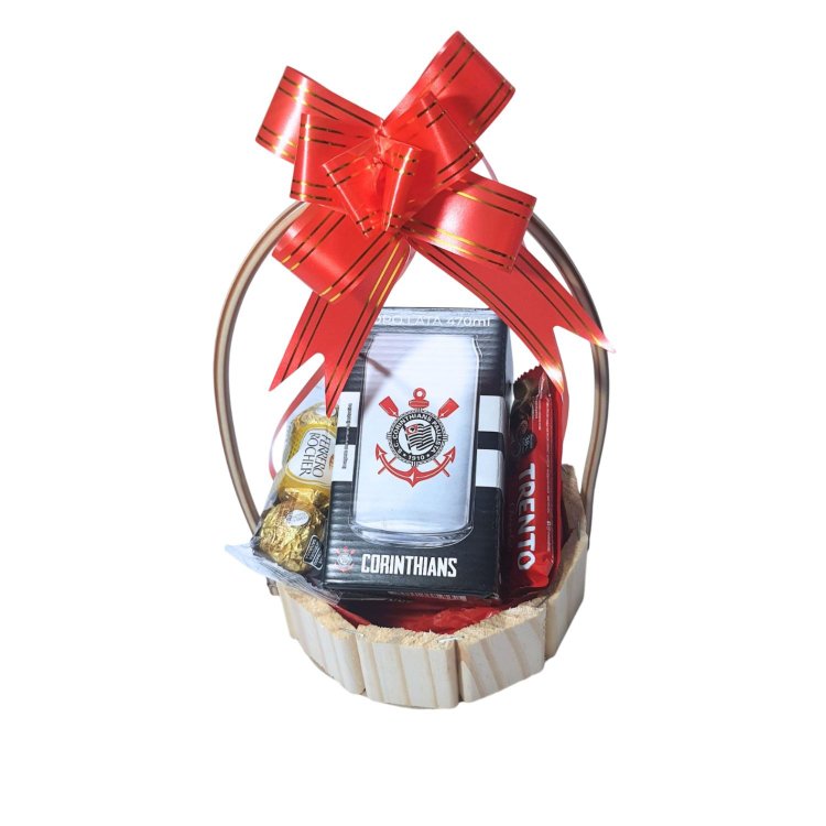 Cesta Corinthians Com Copo Formato De Lata e Bombons