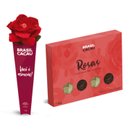 Presente Namorados Flor, Trufa, Rosa De Chocolate 