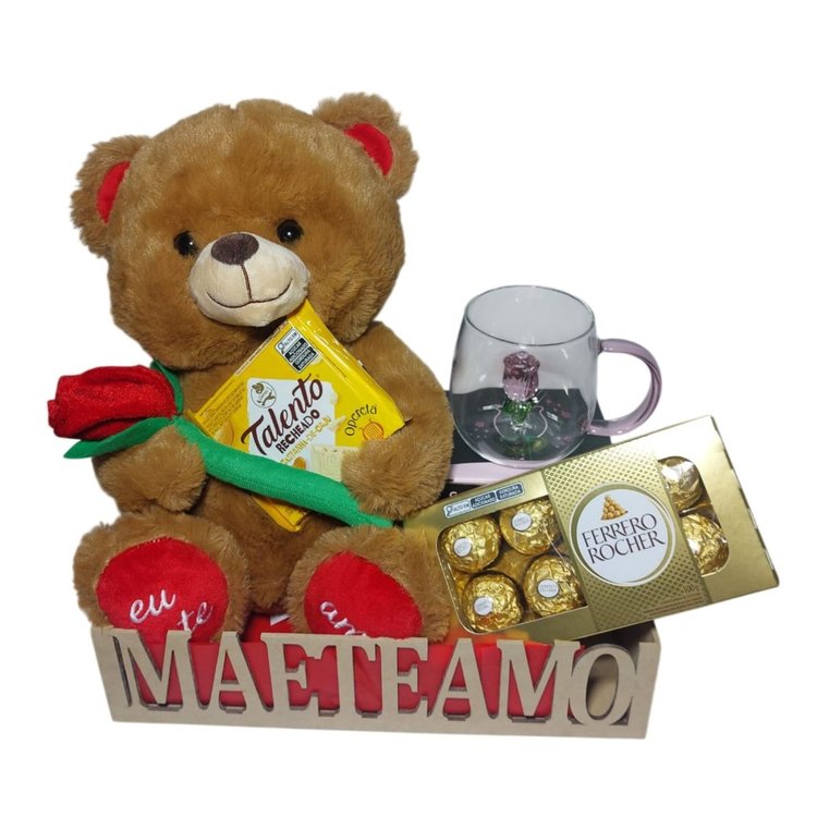 Cesta Mãe Encantadora c/ Urso, Caneca 3D e Ferrero