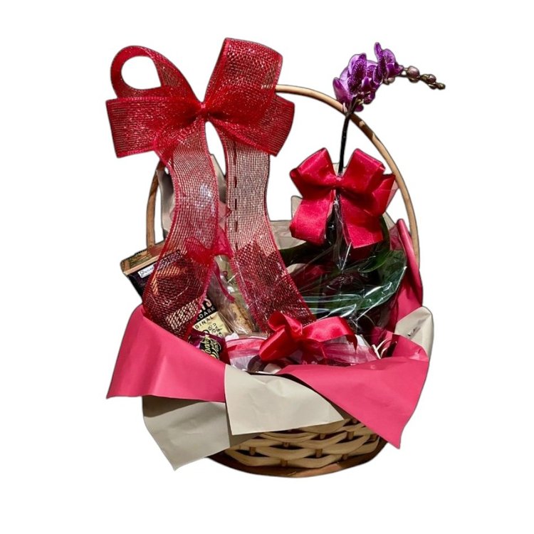 Cesta Orquideas & Doces encantados