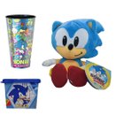 Kit Copo Com Pote E Boneco Sonic
