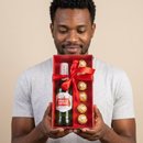 Caixa de bombons e cerveja