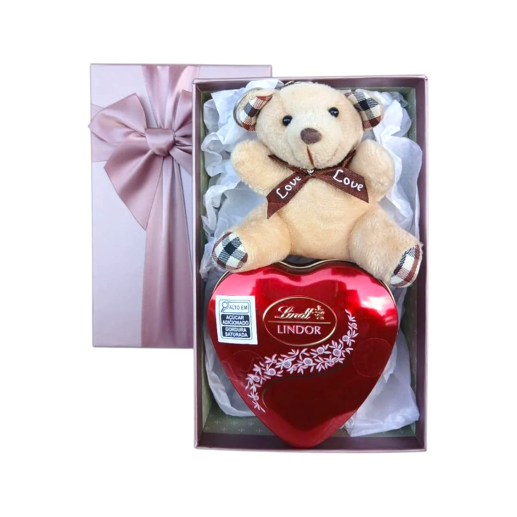 Caixa com Chaveiro Pelúcia e Lindt