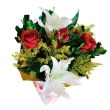 Floral com Lirios e Botões de Rosa