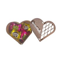 Caixa Coração Mdf com Bombom Gratidão