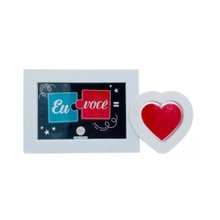Porta Retrato com Coração Romântico Decorativo - Branc