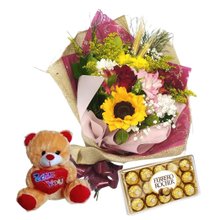 Kit Buquê Elegance Mix Pelúcia e Ferrero Rocher