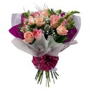 Buquê Classic de 10 Rosas Cor de Rosa