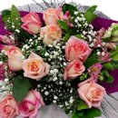 Buquê Classic de 10 Rosas Cor de Rosa