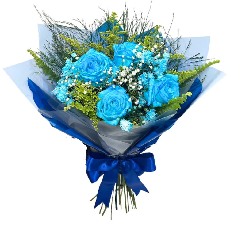 Toque Azul  Buquê com 4 Rosas Encantadoras