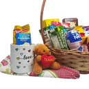 Cesta de Café da Manhã com Caneca e Chaveiro e Pelúcia