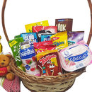 Cesta de Café da Manhã com Caneca e Chaveiro e Pelúcia