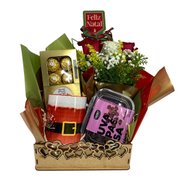 Bandeja Natal com Arranjo de Rosas