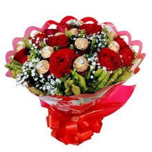 Buquê de Rosas Vermelhas com chocolate