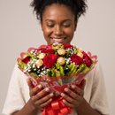 Buquê de Rosas Vermelhas com chocolate