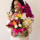 Box de Orquídea com Flores Mistas - Luxo