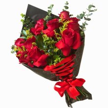 Buquê com 12 Rosas na Cor Vermelha - Luxo