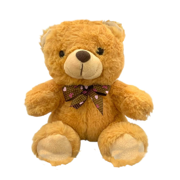 Pelúcia Mini Urso Caramelo Com Laço de Bolinha