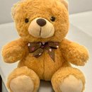 Pelúcia Mini Urso Caramelo Com Laço de Bolinha
