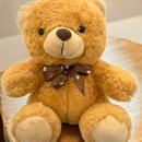 Pelúcia Mini Urso Caramelo Com Laço de Bolinha
