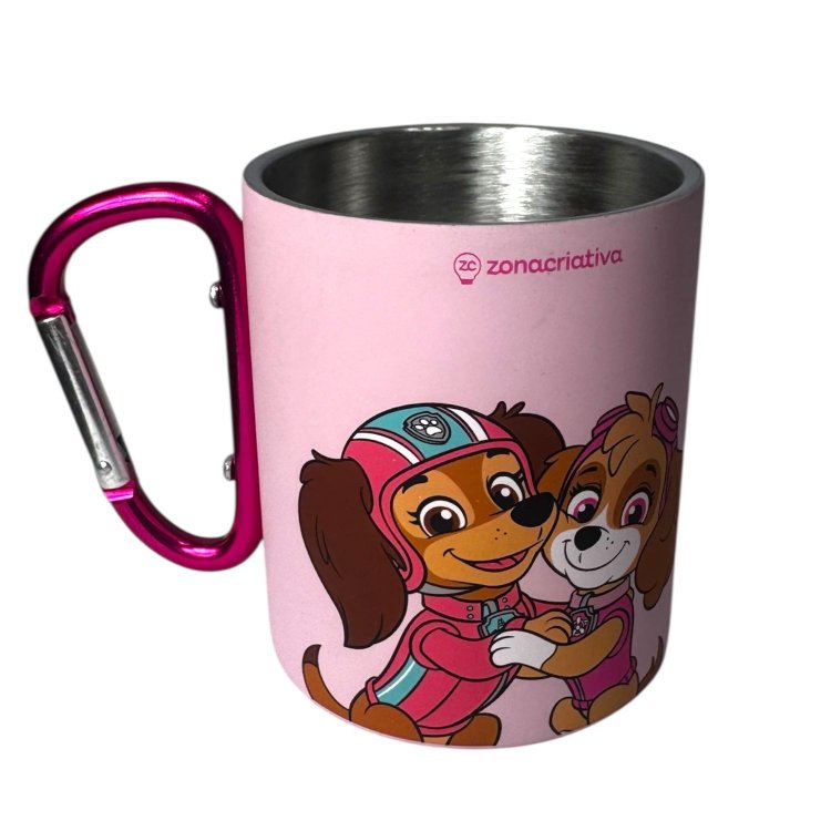 Caneca Mosquetão Patrulha Canina Rosa