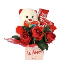 Box Te Amo com Rosas Naturais