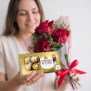 Buquê de 3 Rosas com Ferrero