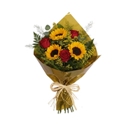 Buquê 3 Girassóis e 3 Rosas