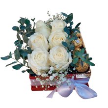 Caixa Amor Rosas Brancas