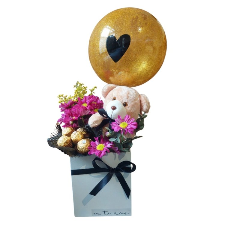 Caixa Chocolate Pelúcia e Balão